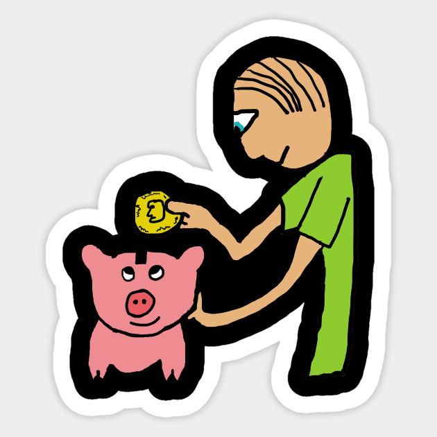 Piggy Bank Sticker by Mark Ewbie